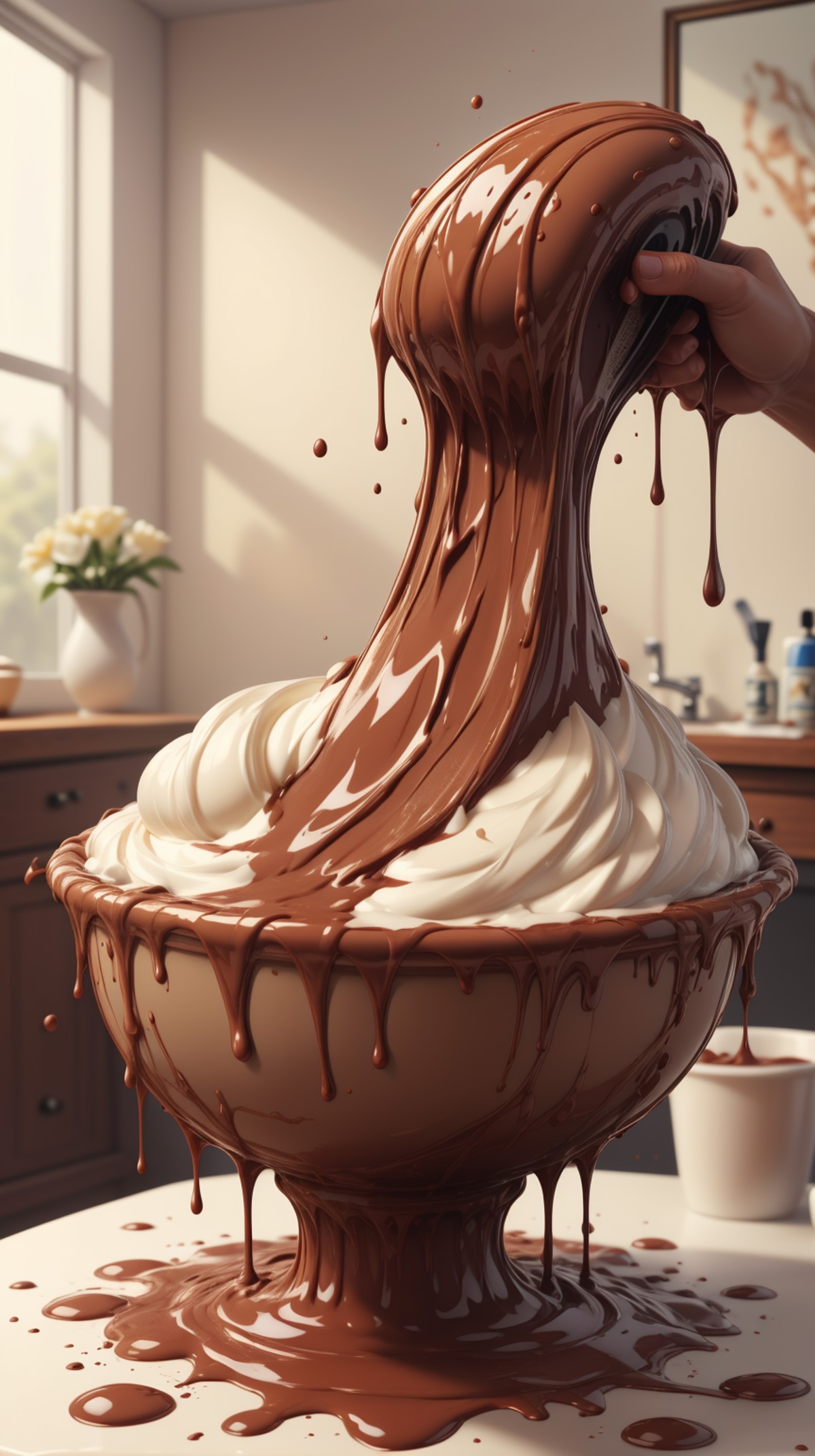 <lora:ChocolateWetStyle:0.8>ChocolateWetStyle Shaving cream, (Masterpiece:1.3) (best quality:1.2) (high quality:1.1)